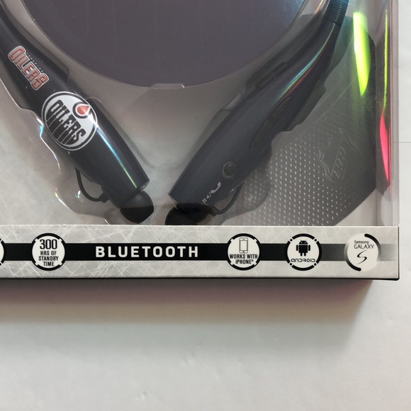 NHL Oilers Wireless Stereo Headset with Built-in Microphone Neckband - Picture 3 of 8